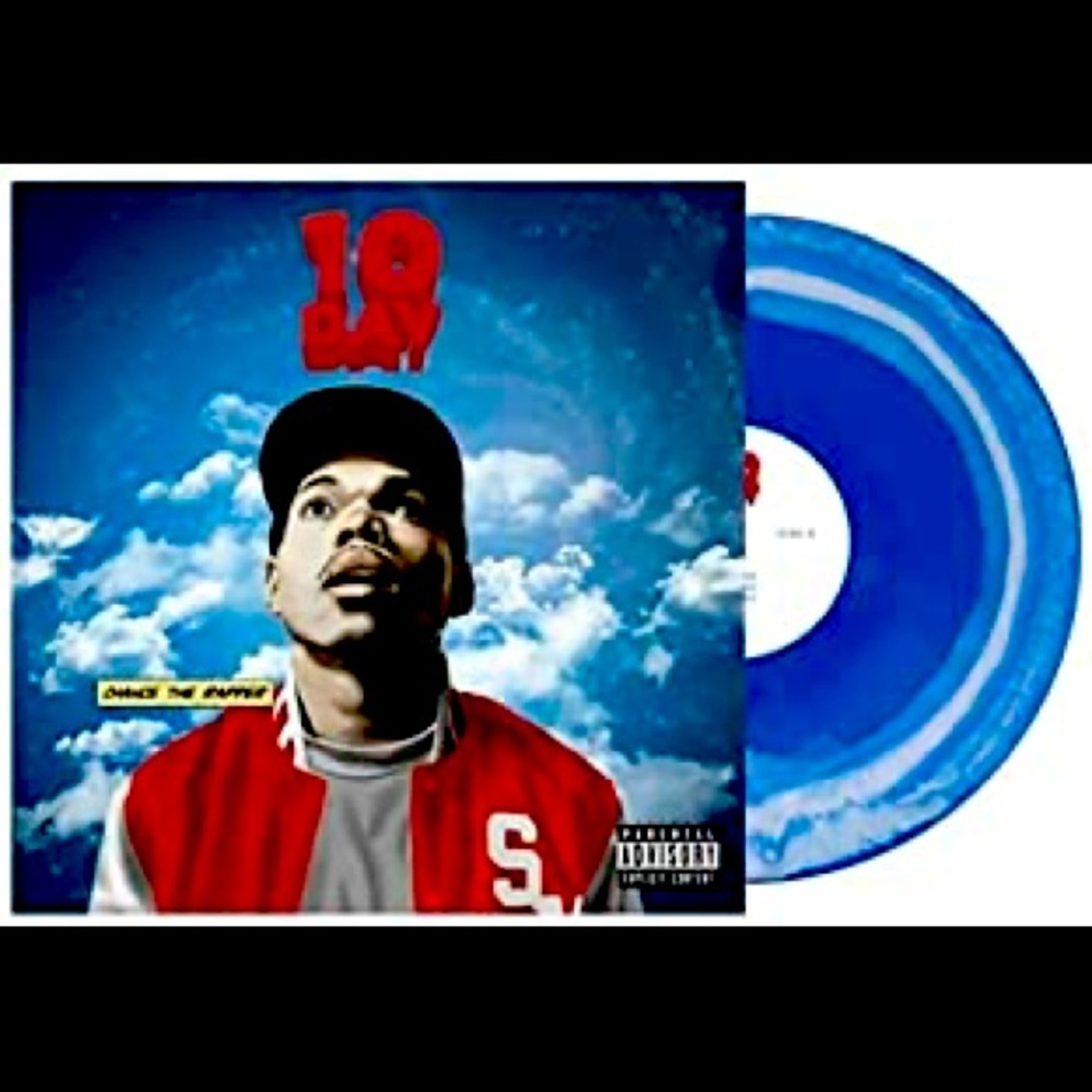 rare limited edition chance the rapper vinyl record ten 10 day blue swirl dye